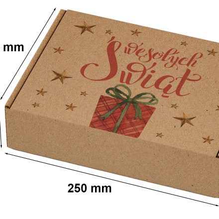 Kartónová vianočná škatuľa s potlačou 250x200x100 mm Červený dar