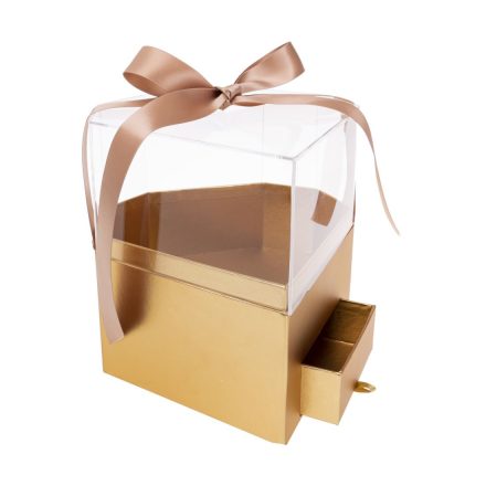 Diamond Gold Kvetinová škatuľka, priehľadné veko 20x20x19,5 cm 1