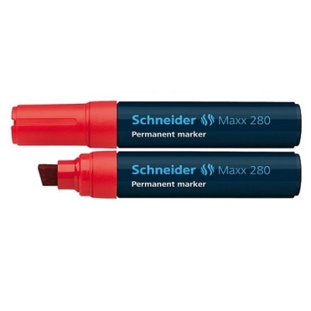 Marker Permanent Schneider Maxx 280 červená skosená špička 4-12 mm