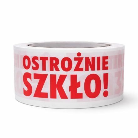 Papierová páska s potlačou TROUBLE GLASS 48 mm x 66 m biele PP 28 um