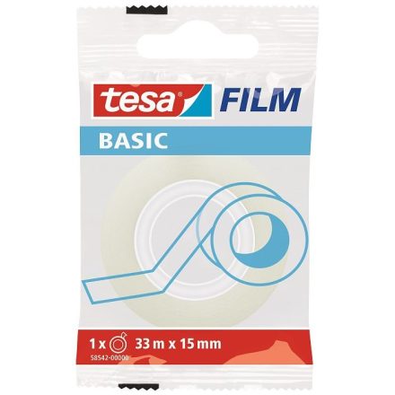 Tesafilm kancelárska páska BASIC priesvitné samolepiace 33m x 15mm