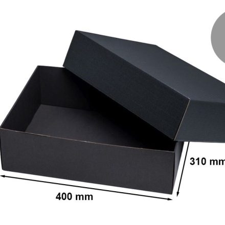 Kartónové škatule čierne s uzáverom 400x310x120 mm, 10 ks