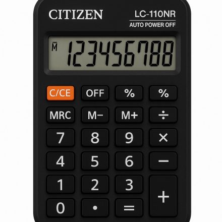 Citizen vrecková kalkulačka LC110NR, 8 digitálny, čierny, slnečný