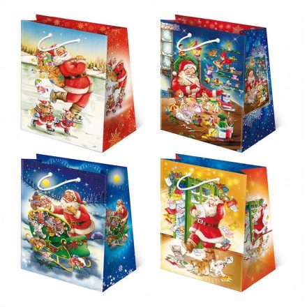 Vianočné darčekové tašky MIX Santa Clausvietnam. kgm 225x110x320 mm 10 ks