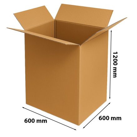 Veľká hnedá kartónová klapka 600x600x1200 mm 5-vrstvová BC 650