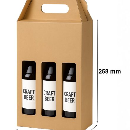 Kartón s rukoväťou a oknom 210x68x258mm če 3 pivo F217