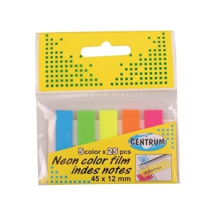 Samolepiace indexovacie záložky 44 x 12 mm 5 farby 5x25 ks