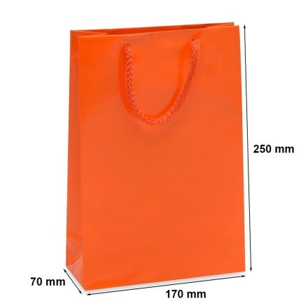 Laminované darčekové tašky 170x70x250 oranžová s rukoväťou