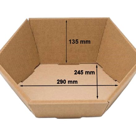 Zásobník so šesťhrannou vrstvou z vlnitej lepenky 245x290 mm