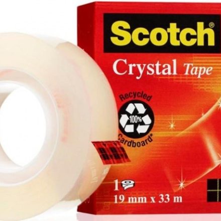Kancelárske lepiace pásky SCOTCH CRYSTAL čistý v krabici 19mm/33m