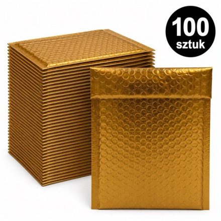 Kovová obálka s bublinami B6 140x170mm Zlatá káva dekoratívne 100 St.