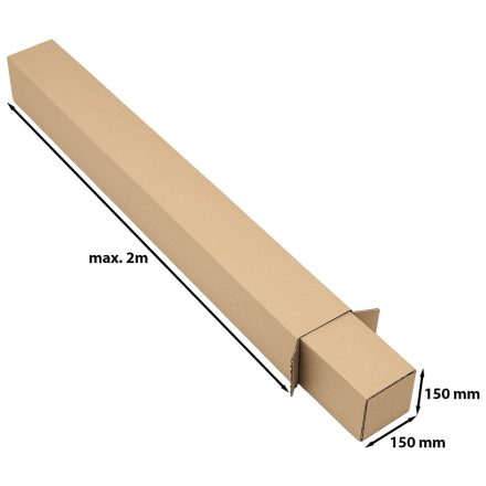Teleskopická škatuľka 150x150 mm gi 2 m, krabica nastaviteľná s lepenkou