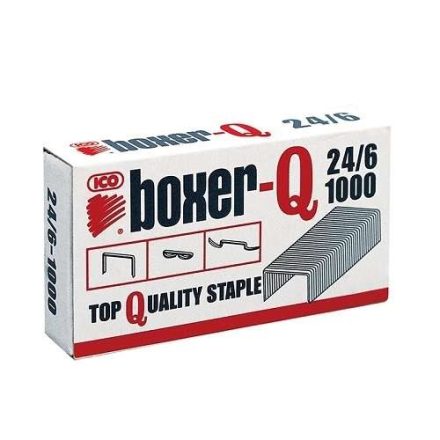 Kancelárske sponky ICO boxer-Q 24/6 melektroplátované 1000 ks