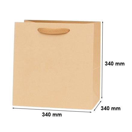 Papierová taška Kraft 34x34x34 cm Q5 hnedá s blokovanie dna na