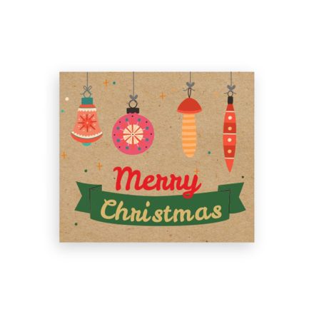 Holiday Kraft Stickers 35x40 mm Veselé Vianoce s pukmi 200 ks