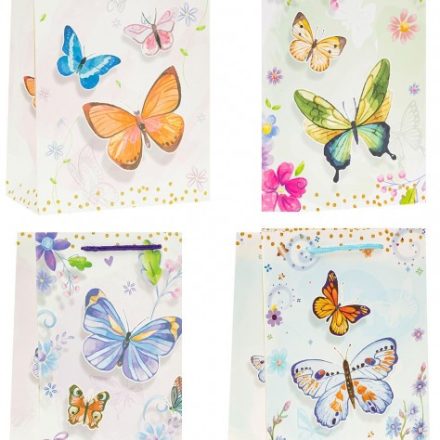 Lux A4 darčekové tašky motýle TK-22005 26x10x32 cm 12 ks