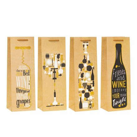 Lux vínny papier darčeková taška 12x9x35 cm TF-22002-BB 12 ks