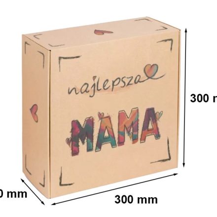 Papierová lepenka MAMA 300x300x110 mm Módna krabica na darček