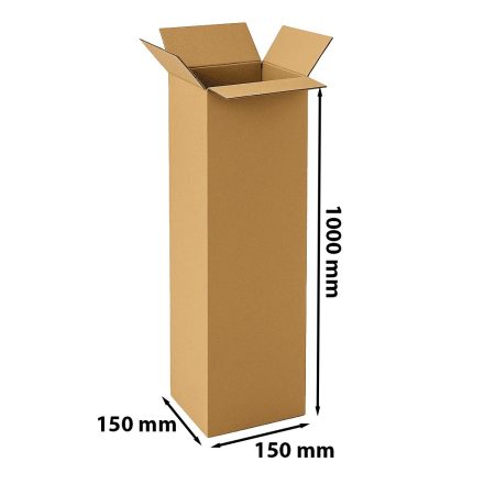 Lepenková klapka podlhovastá kartónová krabica hnedá 150x150x1000 mm