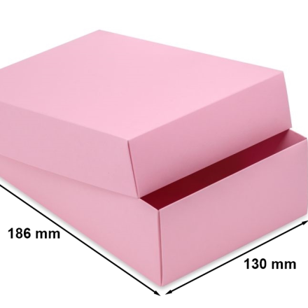Kartónová dekoratívna škatuľka 186x130x60 mm ružový prášok
