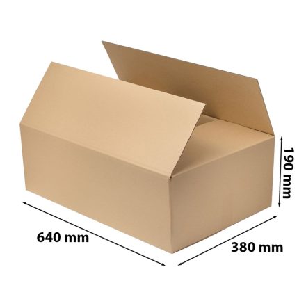 Škatuľka pre balenie InPost veľkosti B 640x380x190 mm vonkajšie.