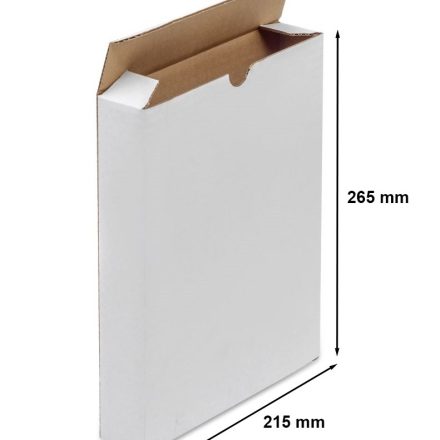 Kartónová škatuľa F211 Módna škatuľa plochý 215x41x265 mm biele