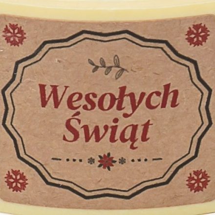 Vianočné nálepky Kraft Veselé Vianoce 35x40 mm, 200 ks