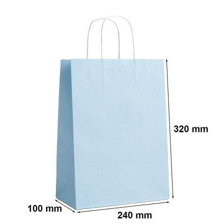 Prezentačný papierový vak 240x100x320 pastelová modrá s rúčkou