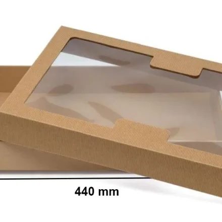 Módna krabica s okienkom 440x290x50mm viečko