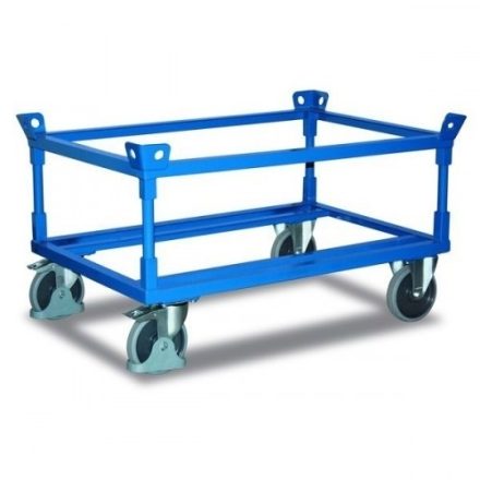 Oceľová paleta s dvoma rámmi na kolesách, 500 kg, 1270x1070x721
