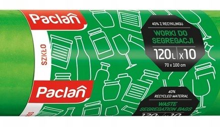 Sklenené vrecia 120 l pre segregáciu, 10 green ks LDPE Paclanphilippines. kgm