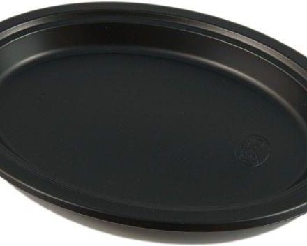 Plastové jednorazové platne PS plochý čierny 26 cm, 100 ks