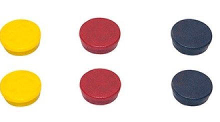 Kruhové magnety na magnetické polia 35 mm zmes farieb 10 ks