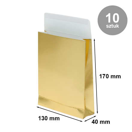 Lepenková obálka B6 130x170x40 mm zlato 220g 10 ks