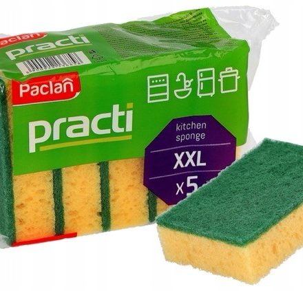 Kuchynské špongie Double Practi 5 ks pre ťažké nečistoty