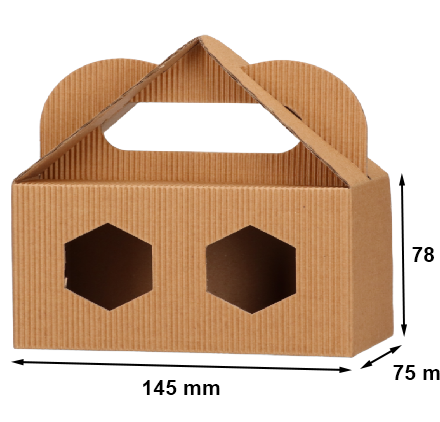 Kartónová škatuľa na 2 poháre 145x75x78mm s okienkom