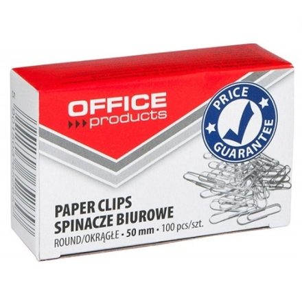 Kancelárske papierové spony 50 mm niklové kolo 100 ks
