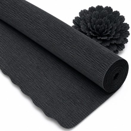 Taliansky krep 180gťo Čierna 50cm/250cm Dekoračný dekoračný papier