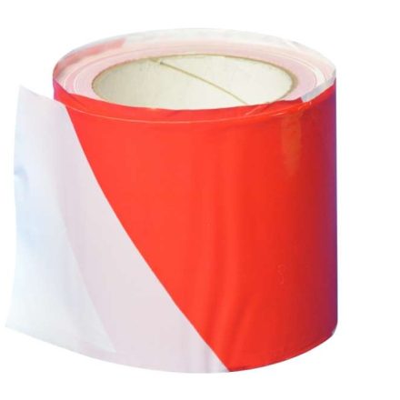 Varovná páska BHP bielo-červená 100 mm x 100 m nelepenie