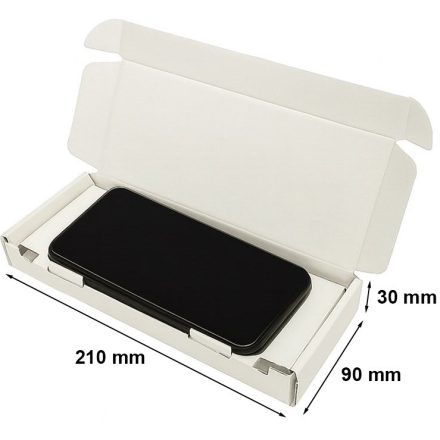 Papierová lepenka 210x90x30 mm biela pre lodné telefóny a smartphony