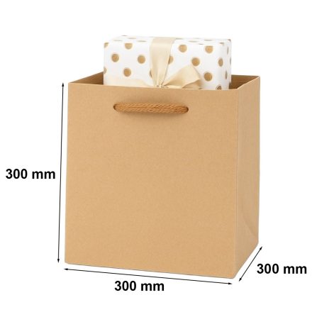 Papierová taška darčeková sulfátová LUX 30x30x30 cm hnedá 210 g/m2