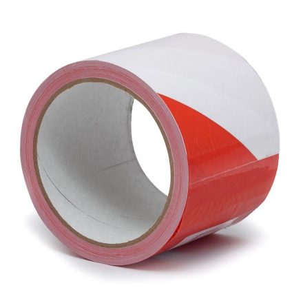 Výstražná páska odlepujúca bielo-červenú 75 mm x 100 m bez lepidla