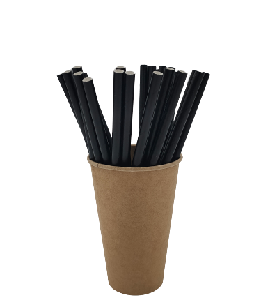 Papierové slamky, biologicky rozložiteľné čierne 8x210 mm na nápoje 250 ks