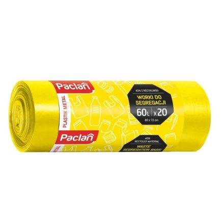 Plastová segregácia taška Paclan 60 l, žltá 20 ks