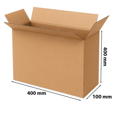 Kartónová vyklápacia prepravná škatuľa 400x100x400 mm 3-vrstvová vlna B