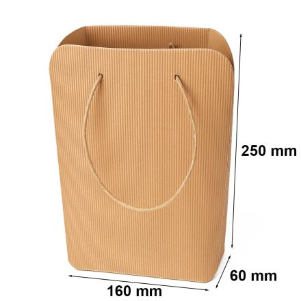 Vrece EKO z vlnitej hnedej lepenky 160x60x250 mm, reťazec papiera