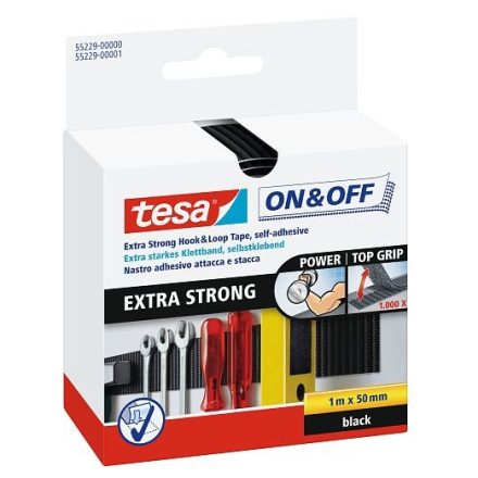 Samolepiaci uzáver na páske TESA Extra silný 1 m x 50 mm čierna