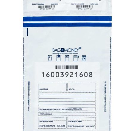 Bezpečné bankové obálky LDPE B4 250x350 mm biela krycia vrstva 100 ks