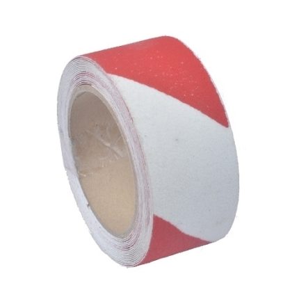 Protišmyková výstražná páska pre schody 50mm/18m bielo-červená