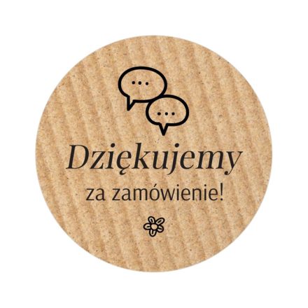 Kolové nálepky Kraft Ďakujeme za objednanie 35 mm 200 ks na kolieskach